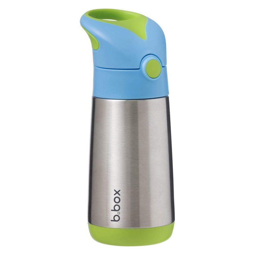 b.box Termoska na pití s brčkem 350ml - modrá/zelená