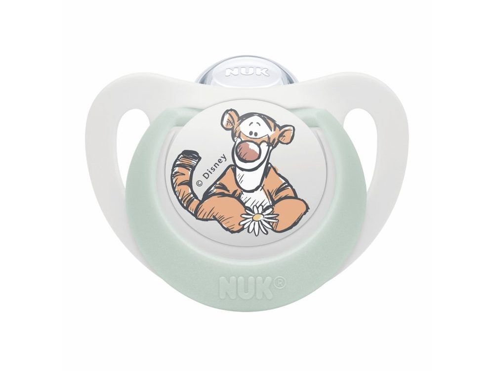 NUK Dudlík Star silikon 6-18m Disney POOH - bílá