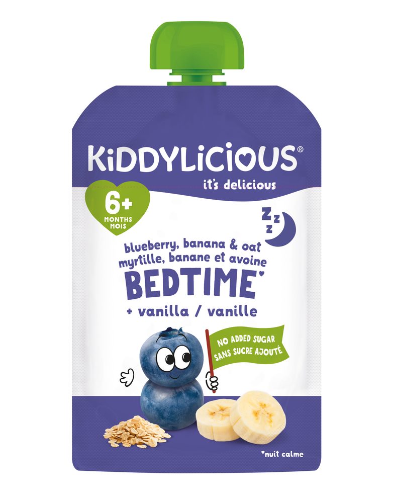 Kiddylicious Ovocná kapsička Na dobré spinkání - borůvka, banán a oves s vanilkou 100g