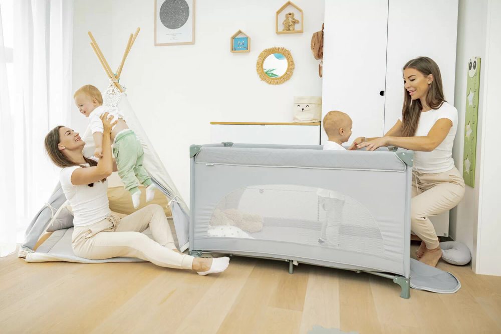 ZOPA Postýlka skládací Lely - Antracit Grey (obrázek 6)