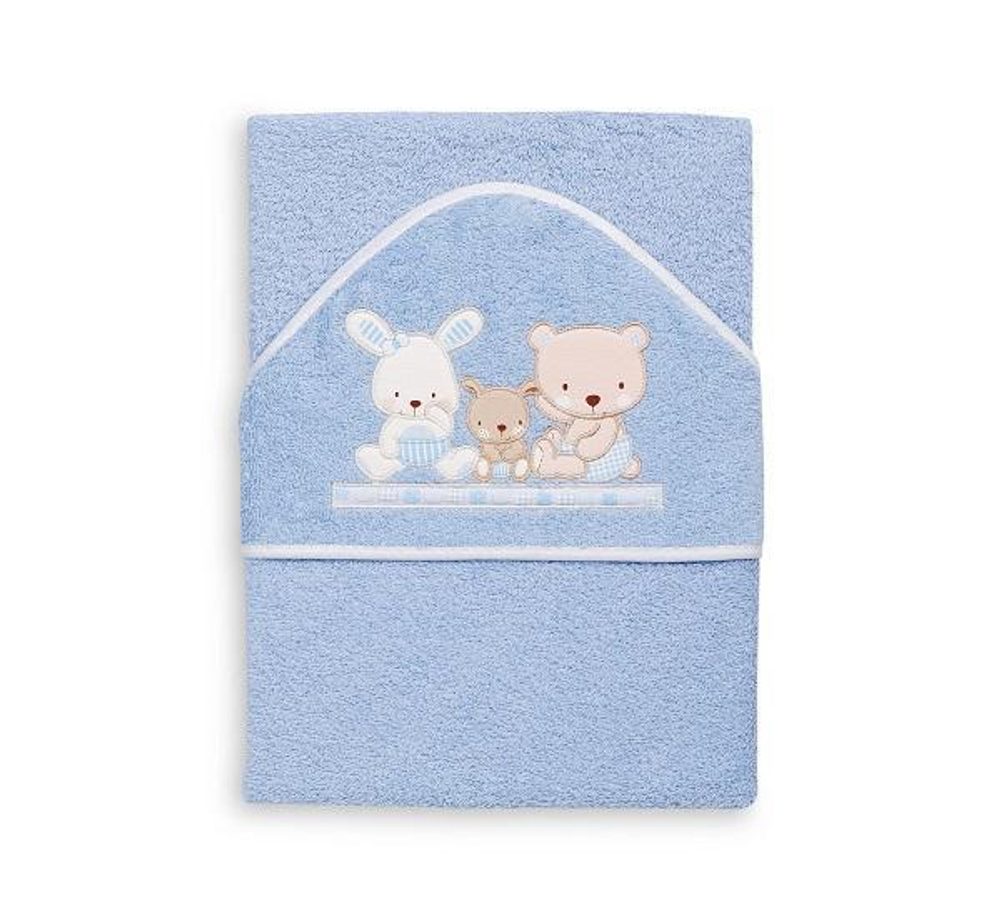 Interbaby OSUŠKA froté 100x100 LOVE - modrá
