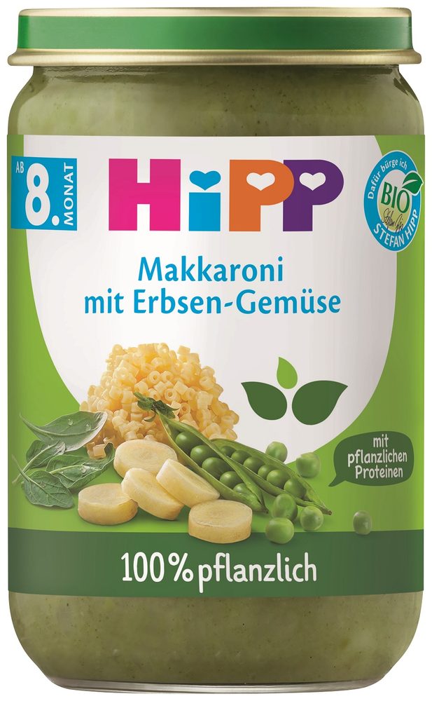 HiPP BIO makaróny se zeleninou, hráškem a hráškovým proteinem 220 g