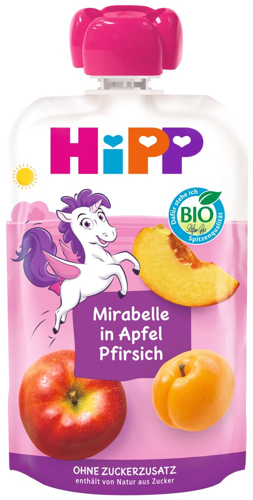 HiPP BIO Hippies Jablko-Broskev-Mirabelka
