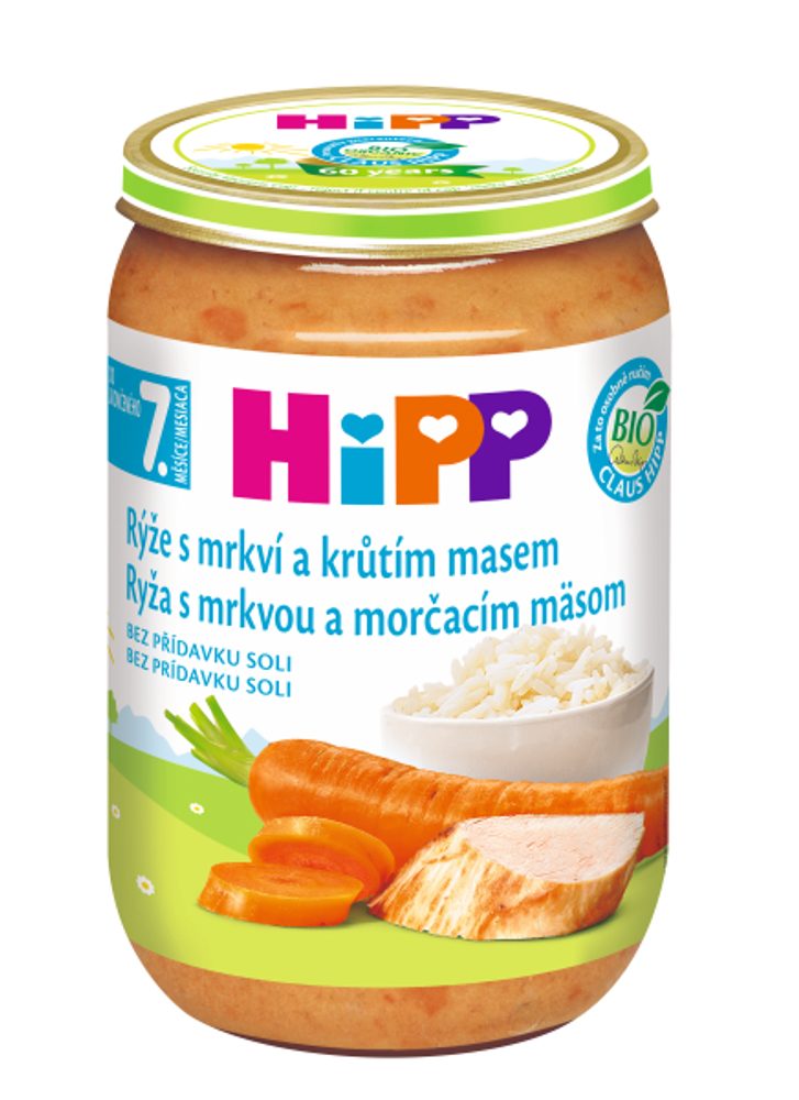 HiPP BIO Rýže s mrkví a krůtím masem