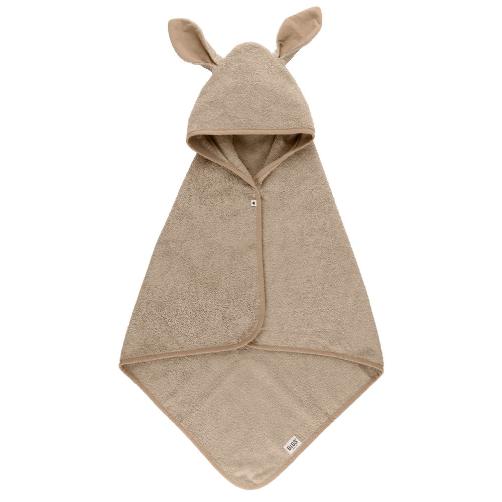 BIBS Kangaroo osuška s kapucí z BIO bavlny - Vanilla