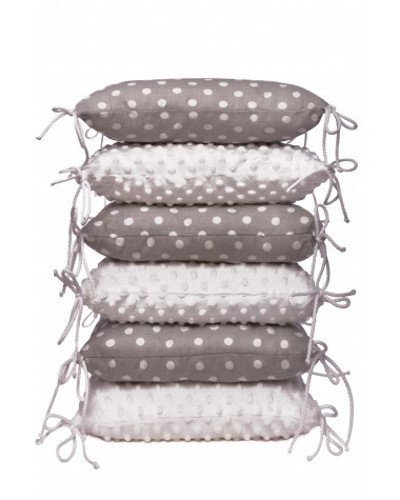 T-Tomi Polštářkový mantinel MINKY - grey / dots