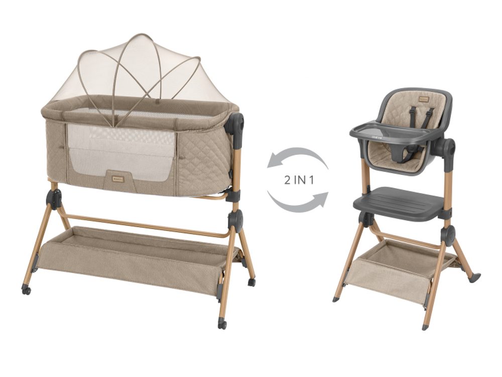 KikkaBoo Postýlka a židlička 2v1 Sleat Me Beige