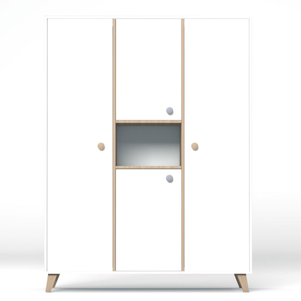 Faktum Colette Skříň třídílná, lesklá bílá