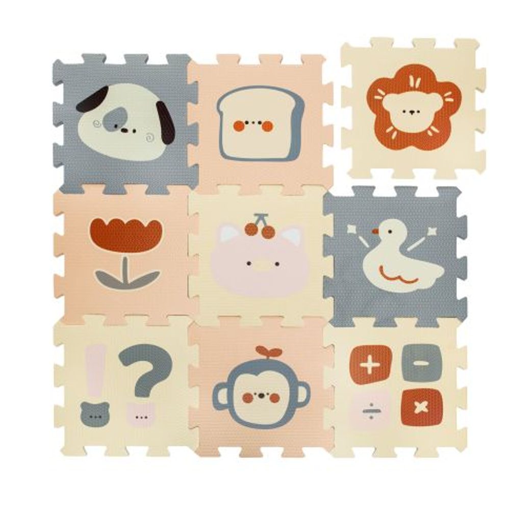 Pěnové puzzle Zopa Logic 30 × 30 cm, 9 ks