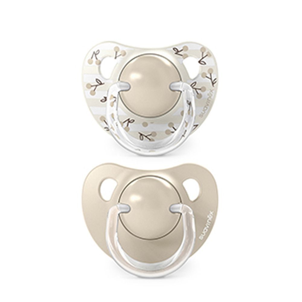 Suavinex Dudlík anatomický silikon +18 m 2 ks BIRDIES - krémový