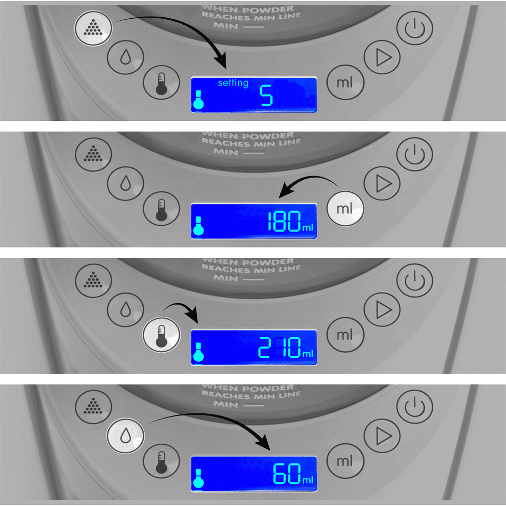 Baby Brezza Formula Pro Advanced displej
