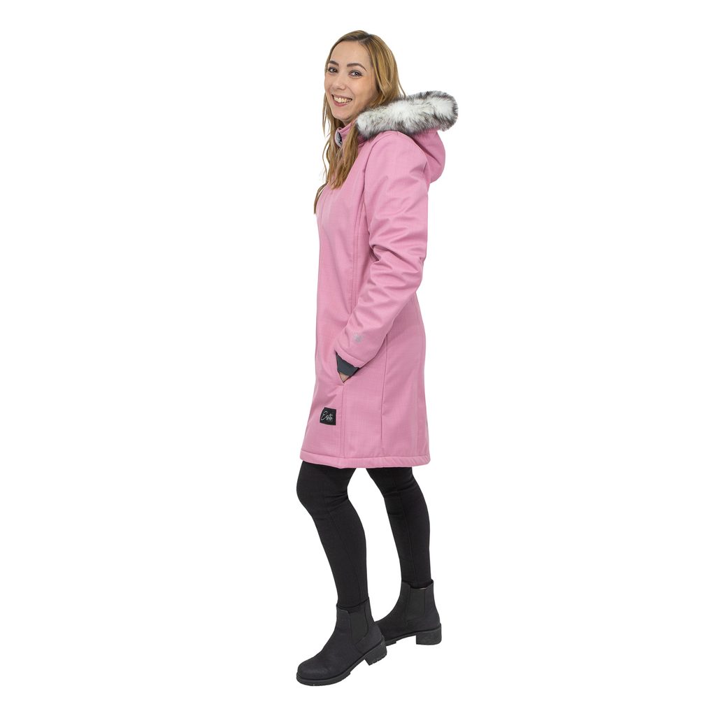 ESITO Dámský zimní softshellový kabát s beránkem Antique pink - růžová / XS  - Esito - Těhotenská móda - Malvík.cz