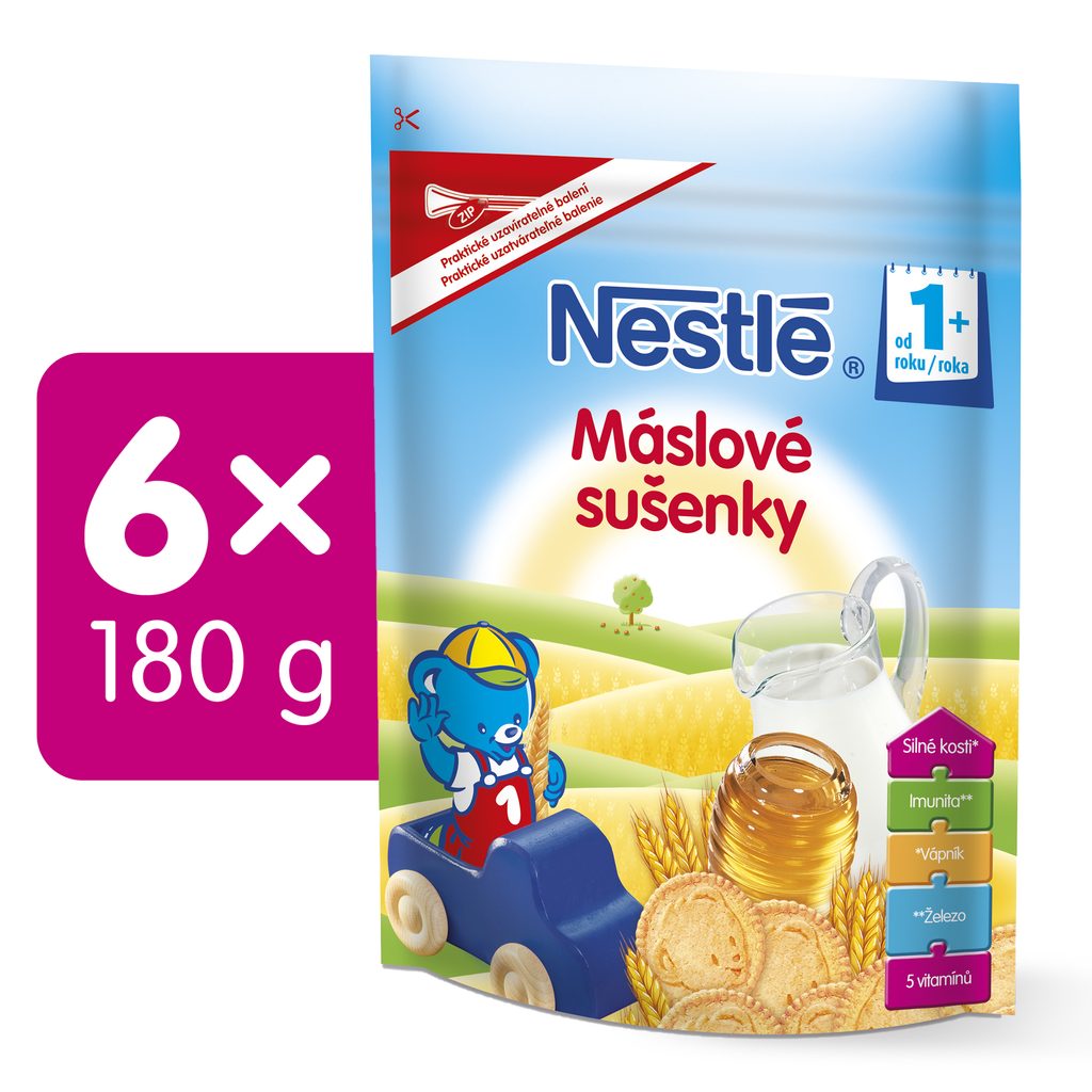 Nestlé 6x JUNIOR Máslové Sušenky 180g - Nestlé - Tyčinky/sušenky - Malvík.cz