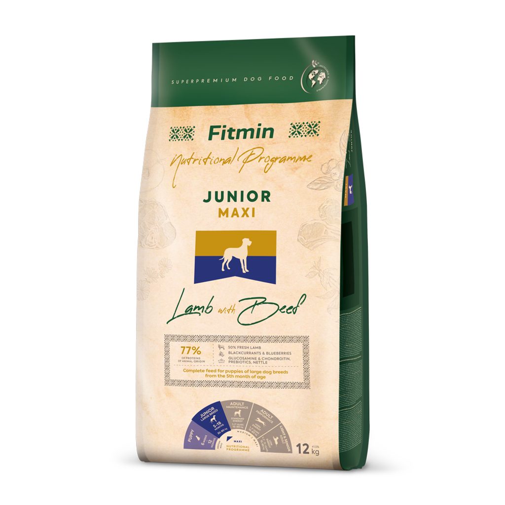 Fitmin Maxi Junior Lamb With Beef krmivo pro psy 12 kg - Fitmin - Granule  pro psy - Malvík.sk - kočárky pro malé i větší