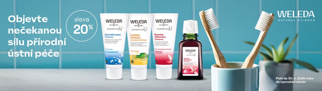 Weleda zubní pasty sleva 20%