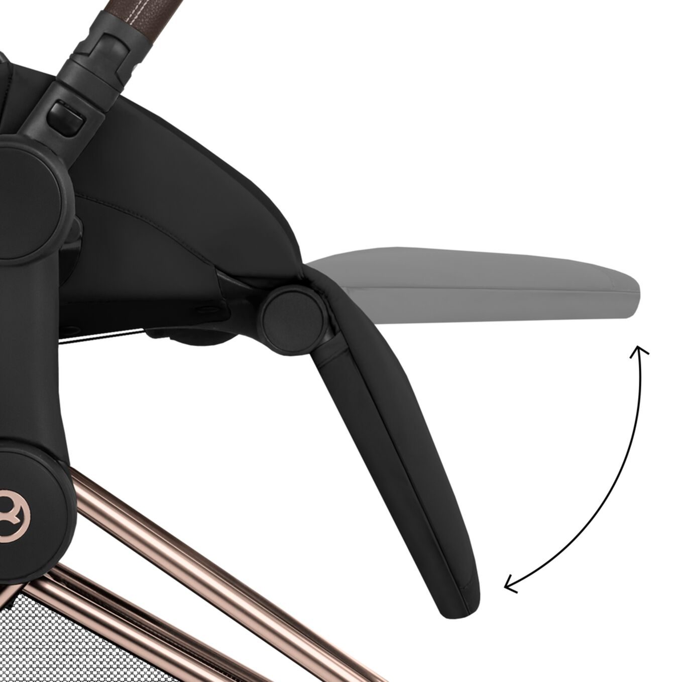 Ergonomická opěrka nohou Cybex Priam Style - správná poloha pro dítě