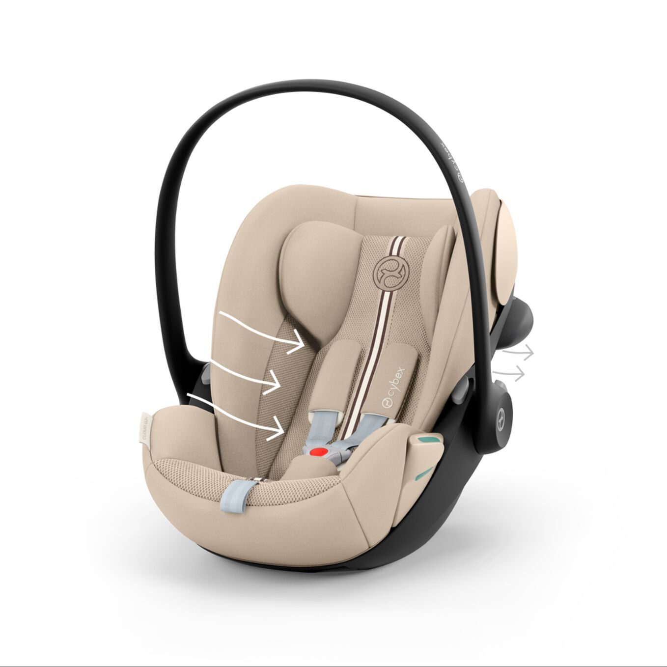 Větrání po celém obvodu Cybex Cloud G3 i-Size – prodyšný síťový materiál pro optimální komfort