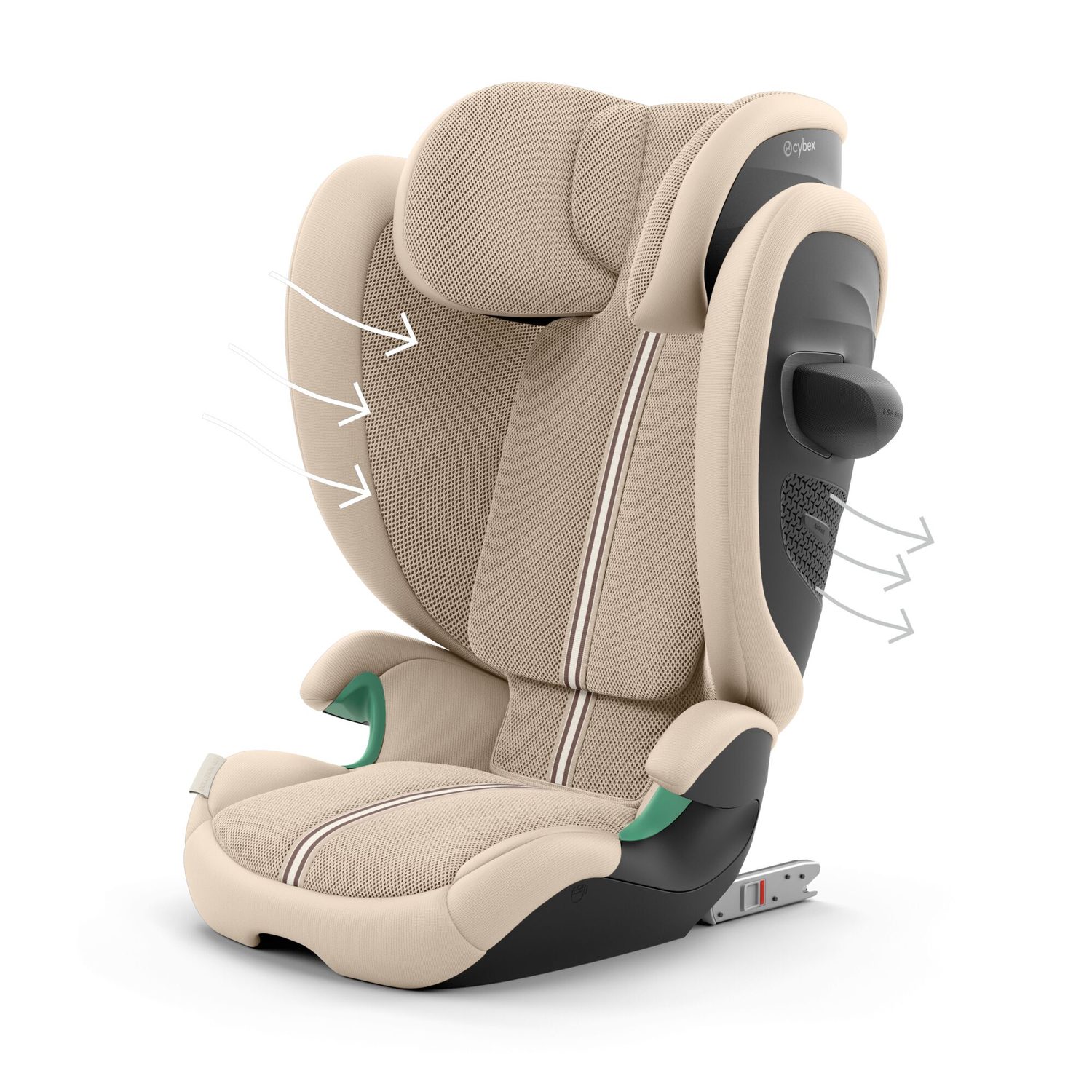 Materiály a potahy autosedačky Cybex Solution G2 i-Fix a Plus