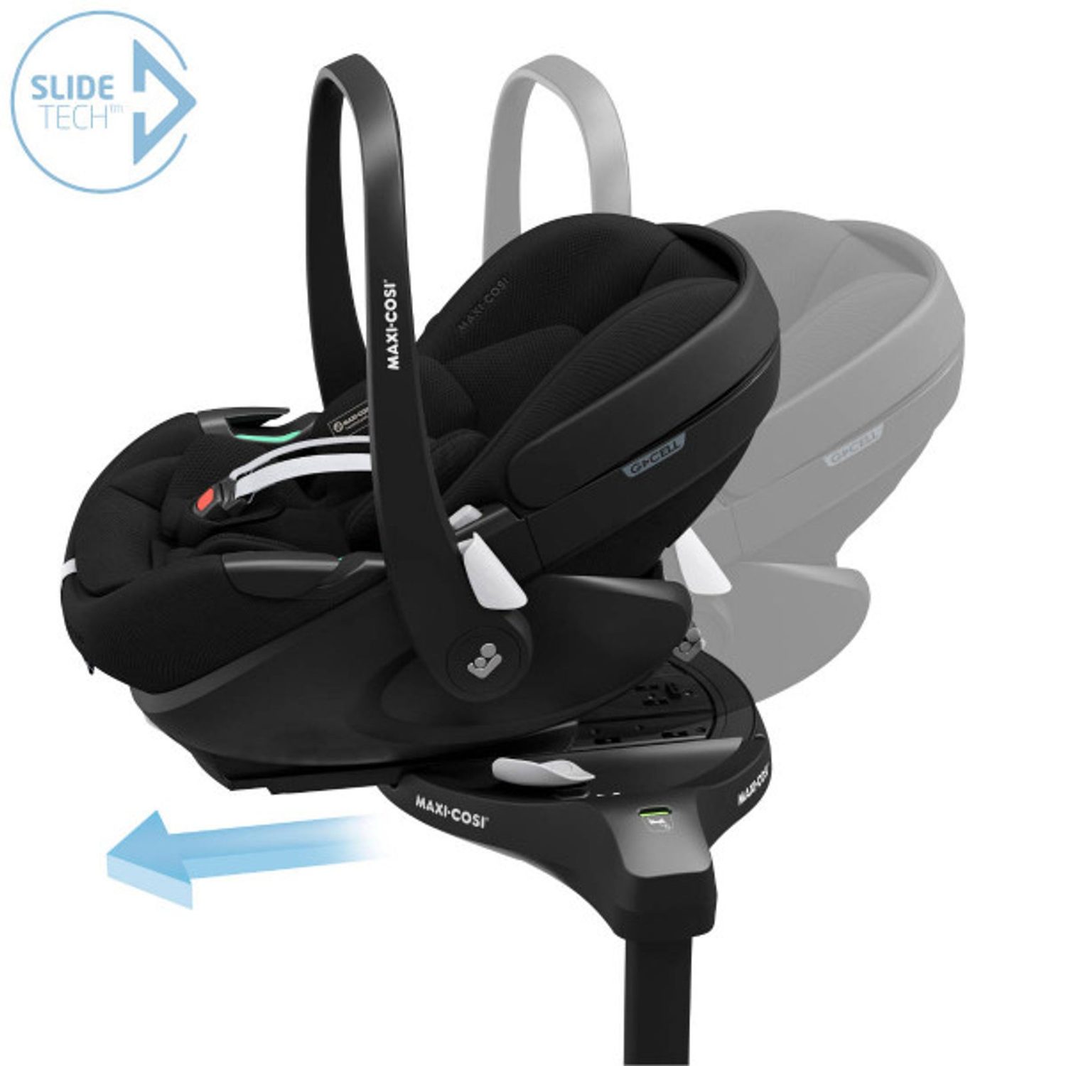 Maxi-Cosi FamilyFix 360 Pro – technologie SlideTech pro vysunutí sedačky