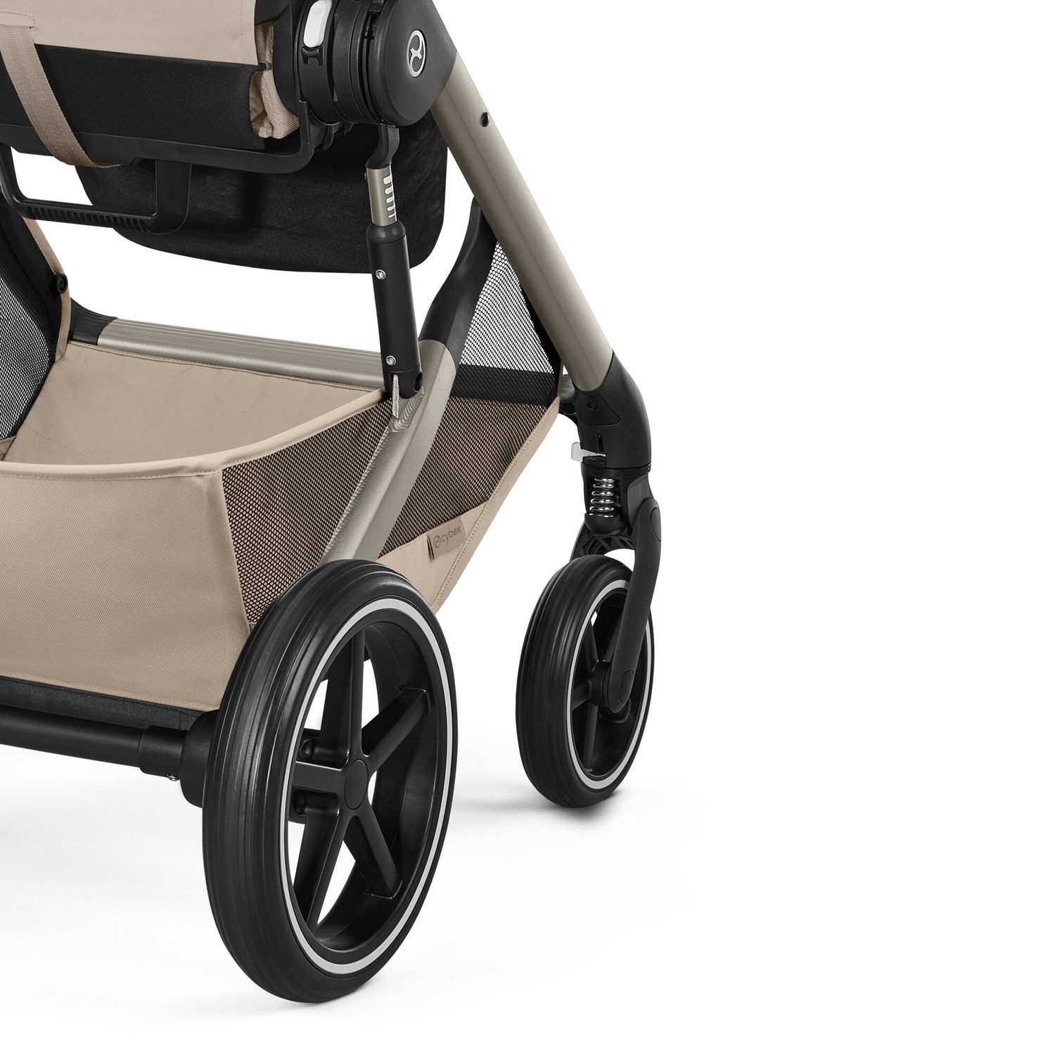 Cybex Balios S Lux - pokročilé komfortní odpružení v rámu i předních kolečkách