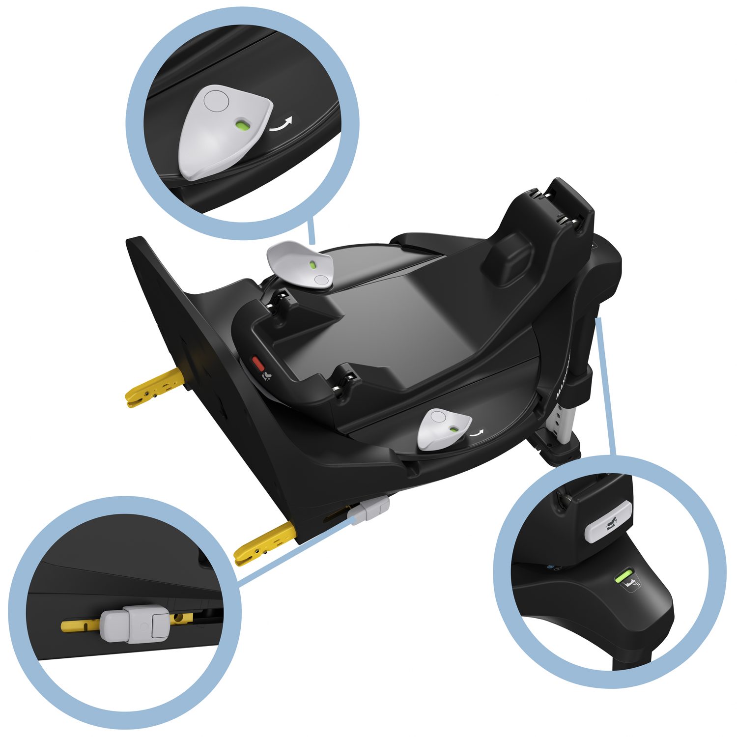 Maxi-Cosi FamilyFix 360 Pro – vizuální indikátor správné instalace