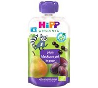 HIPP BIO 100% OVOCE HRUŠKA-ČERNÝ RYBÍZ-ŠVESTKA - KAPSIČKY - KRMENÍ