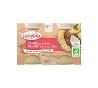 BABYBIO JABLKO BANÁN S KOKOSOVÝM MLÉKEM 2X130 G - OVOCE/DEZERTY - KRMENÍ