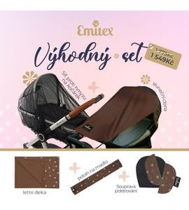 EMITEX SADA BROWN HEART - SLUNEČNÍKY A CLONY - KOČÁRKY A PŘÍSLUŠENSTVÍ