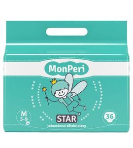 MONPERI STAR M 5-9KG (36KS) HYPOALERGENNÍ JEDNORÁZOVÉ DĚTSKÉ PLENY VEL.3 - JEDNORÁZOVÉ PLENY - PŘEBALOVÁNÍ