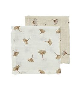 MEYCO MUŠELÍNOVÉ PLENY GINKO 30X30 CM 2-BALENÍ - OFF WHITE/SOFT SAND - LÁTKOVÉ PLENY ALL IN ONE - PŘEBALOVÁNÍ