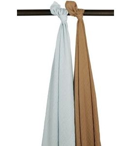 MEYCO MUŠELÍNOVÉ PLENY 2-BALENÍ LIGHT BLUE/TOFFEE - ZAVINOVACÍ PLENY / OSUŠKY VELKÉ - PŘEBALOVÁNÍ