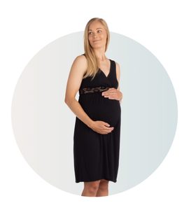 CARRIWELL TĚHOTENSKÁ A KOJICÍ NOČNÍ KOŠILKA ČERNÁ - OBLEČENÍ UMOŽŇUJÍCÍ KOJENÍ - PRO MAMINKY