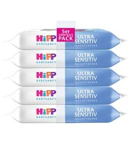 HIPP BABYSANFT ČISTÍCÍ VLHČENÉ UBROUSKY ULTRA SENSITIV 5X48 KS - VLHČENÉ UBROUSKY - PŘEBALOVÁNÍ