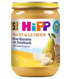 HIPP BIO OVOCE A CEREÁLIE: HRUŠKA-BANÁN-SUCHARY 190 G - EXPIRACE 28.2.2026 - OVOCE/DEZERTY - KRMENÍ