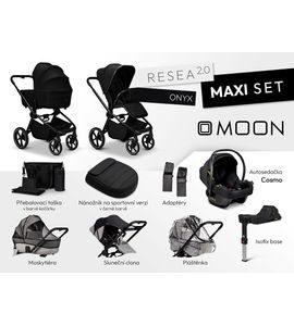 MOON RESEA 2.0 MAXI SET - ONYX - KOMBINACE S PŘÍSLUŠENSTVÍM - KOČÁRKY A PŘÍSLUŠENSTVÍ