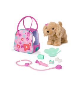 PUCCI PUPS KOKRŠPANĚL V KABELCE S VETERINÁŘSKOU SADOU - PLYŠOVÁ ZVÍŘATA - PRO DĚTI