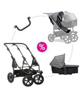 TFK DUO2 AIR WHEEL SOUROZENECKÝ KOČÁREK PREMIUM GREY - KOČÁRKY PRO SOUROZENCE - KOČÁRKY A PŘÍSLUŠENSTVÍ