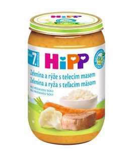 HIPP BIO ZELENINA S RÝŽÍ A TELECÍM MASEM - MASO/ZELENINA - KRMENÍ