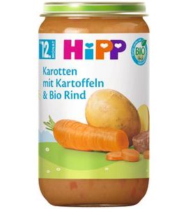 HIPP BIO ZELENINOVÁ SMĚS S BIO HOVĚZÍM MASEM, 42 % ZELENINY - MASO/ZELENINA - KRMENÍ