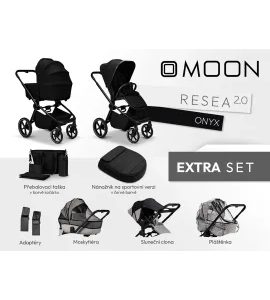 MOON RESEA 2.0 EXTRA SET - ONYX - DVOJKOMBINACE - KOČÁRKY A PŘÍSLUŠENSTVÍ