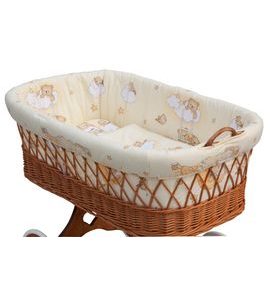 SCARLETT 6-DÍLNÁ SOUPRAVA MRÁČEK DO PROUTĚNÉHO KOŠE- BÉŽOVÁ - POVLEČENÍ DO POSTÝLKY - SPINKÁNÍ