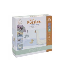 LITTLE DUTCH PUZZLE 4V1 HUSA - STAVEBNICE A PUZZLE - PRO DĚTI