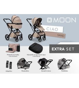 MOON CIAO EXTRA SET - SAND - KOMBINACE S PŘÍSLUŠENSTVÍM - KOČÁRKY A PŘÍSLUŠENSTVÍ