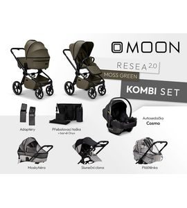 MOON RESEA 2.0 KOMBI SET - MOSS - KOMBINACE S PŘÍSLUŠENSTVÍM - KOČÁRKY A PŘÍSLUŠENSTVÍ