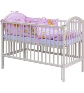 SCARLETT POSTÝLKA 120X60CM S KOMPLETNÍ VÝBAVOU MRÁČEK RŮŽOVÁ - DŘEVĚNÉ POSTÝLKY - SPINKÁNÍ