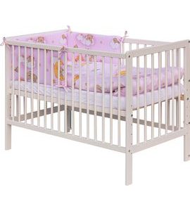 SCARLETT DĚTSKÁ POSTÝLKA S KOMPLETNÍ VÝBAVOU SCARLETT 120 X 60 CM - MRÁČEK - RŮŽOVÁ - DŘEVĚNÉ POSTÝLKY - SPINKÁNÍ