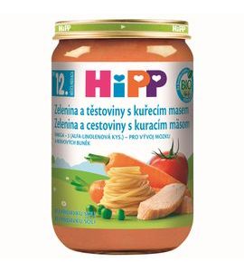 HIPP BIO ZELENINA A TĚSTOVINY S KUŘECÍM MASEM - MASO/ZELENINA - KRMENÍ