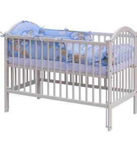 SCARLETT POSTÝLKA 120X60CM S KOMPLETNÍ VÝBAVOU MRÁČEK MODRÁ - DŘEVĚNÉ POSTÝLKY - SPINKÁNÍ