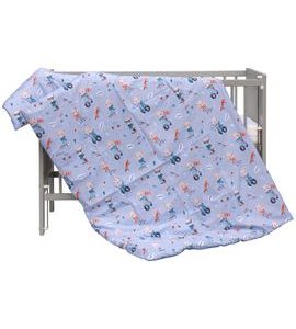 SCARLETT SOUPRAVA DO POSTÝLKY 2-DÍLNÁ PEKO MODRÁ 90X120CM - POVLEČENÍ DO POSTÝLKY - SPINKÁNÍ