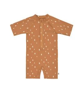 LÄSSIG SPLASH SHORT SLEEVE SUNSUIT BRICKS CARAMEL - UV OBLEČENÍ - PRO DĚTI